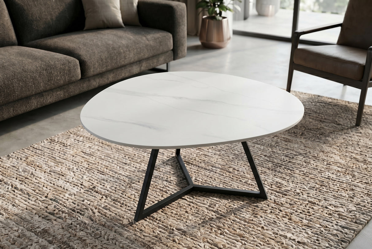 Coffee table MARVELOUS 90cm ceramic white