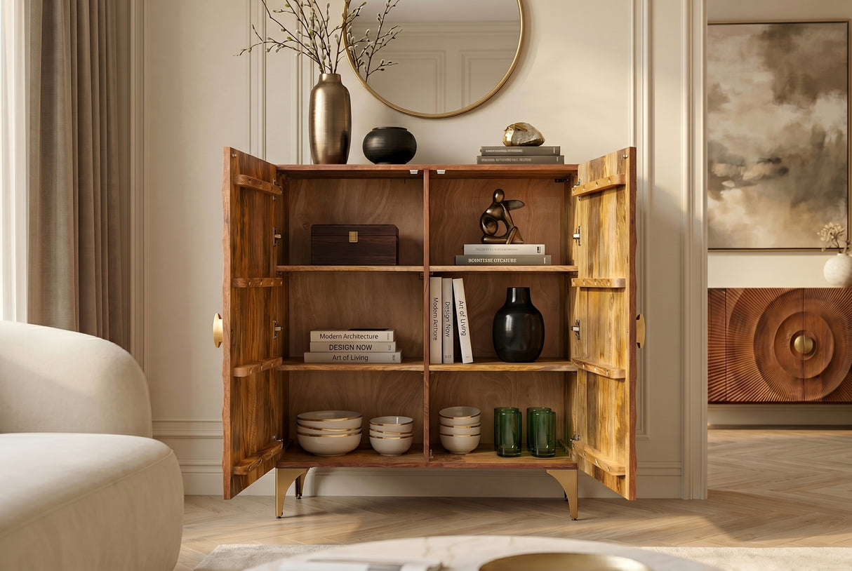 Highboard GOLDEN SUNSET 120cm 3D mango wood brown