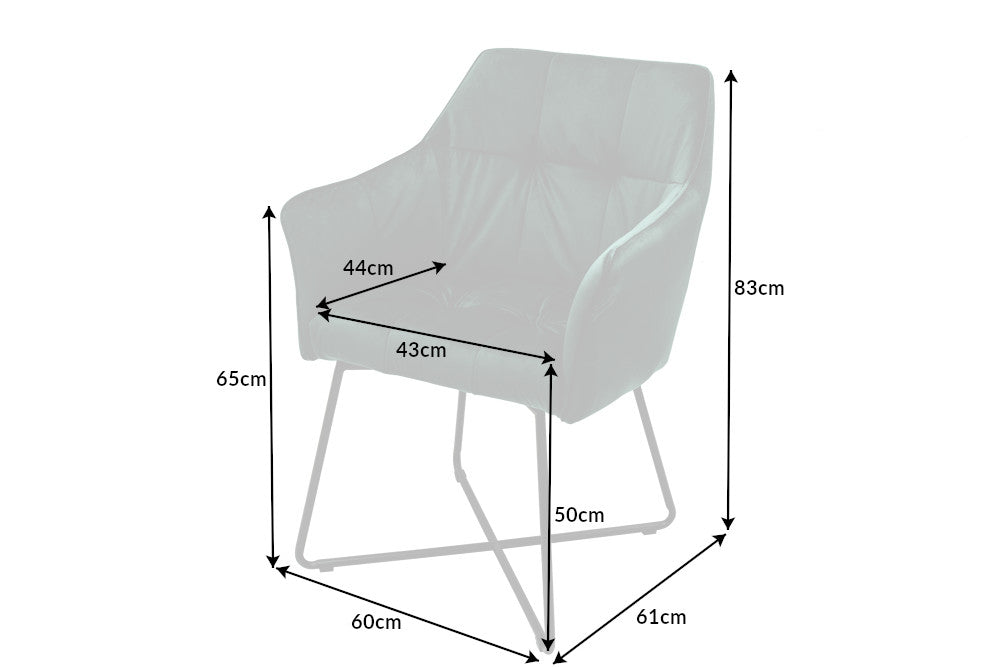 Chair LOFT with armrests velvet green