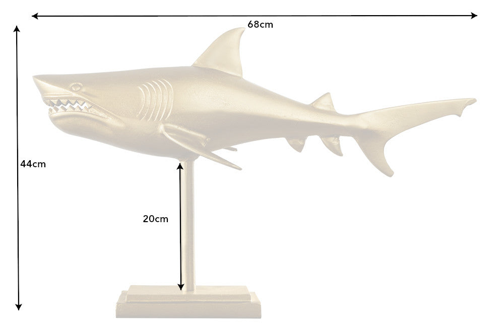 Deko Skulptur HAI 70cm gold