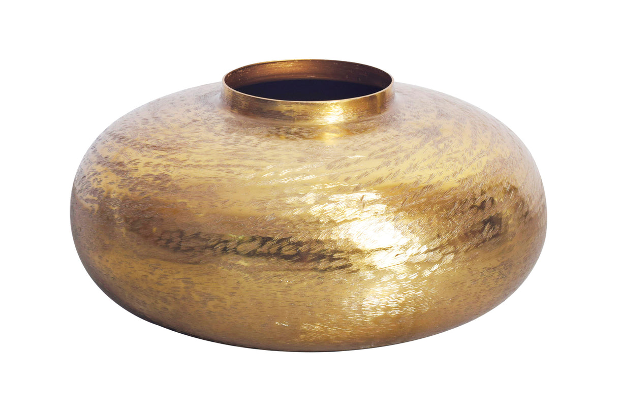 Vase ABSTRACT ORIENT 35cm with hammer stroke effect gold