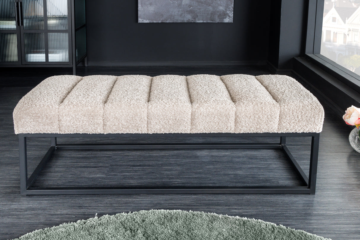 Bench PETIT BEAUTÉ 110cm bouclé champagne greige