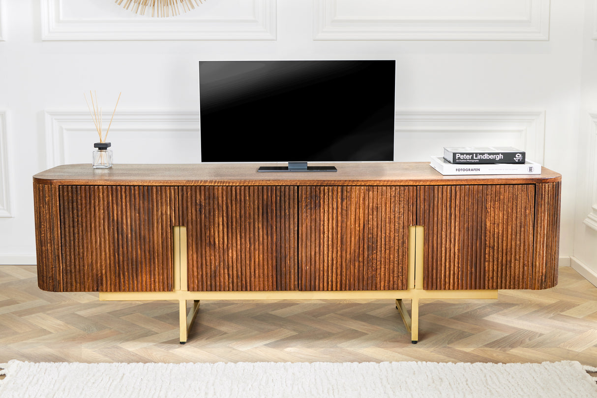 TV-Board GATSBY 160cm Retro-Stil Mango-Gold