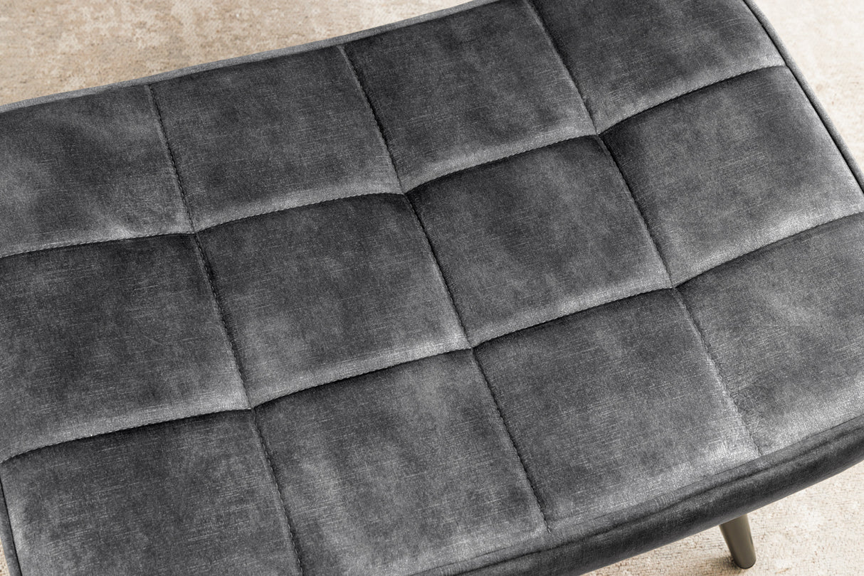 Stool SCANDINAVIA 40cm velvet grey