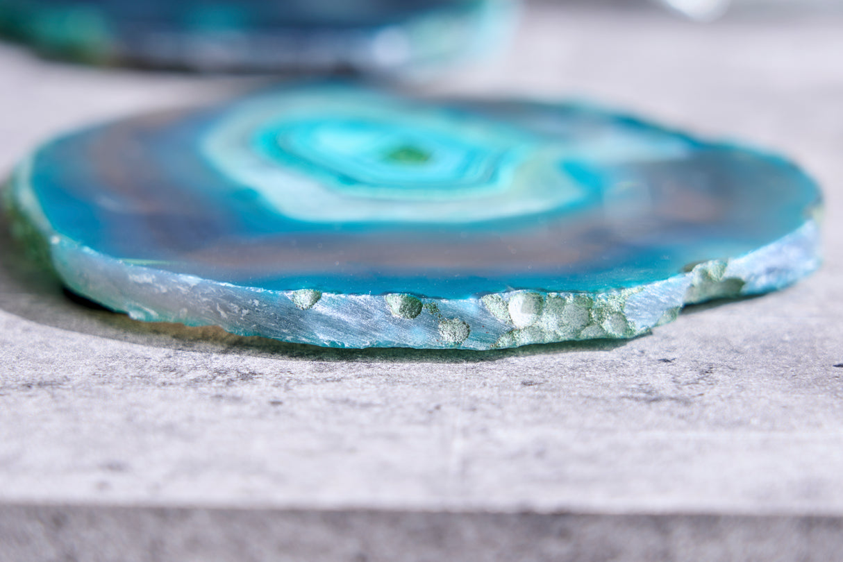 Trivet ACHAT 12cm set of 4 agate green