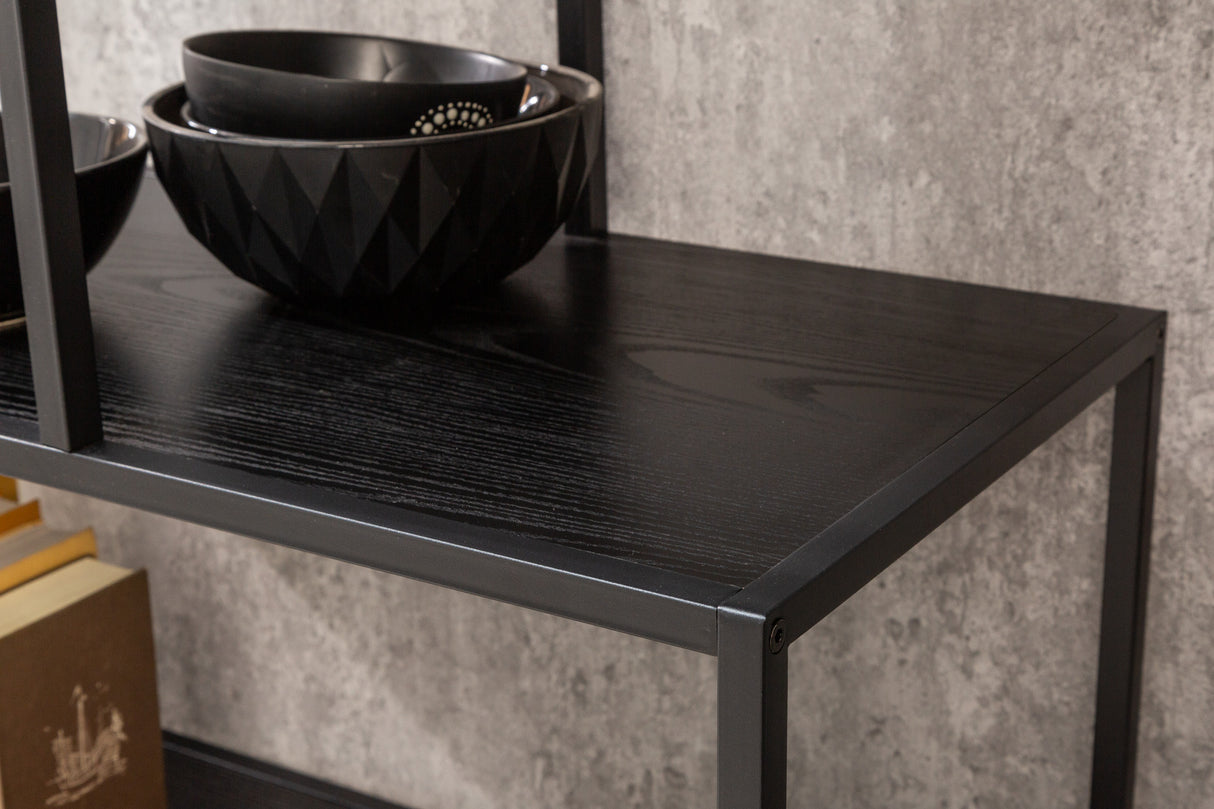 Regal SLIM LINE 185x115cm Esche Holzoptik schwarz