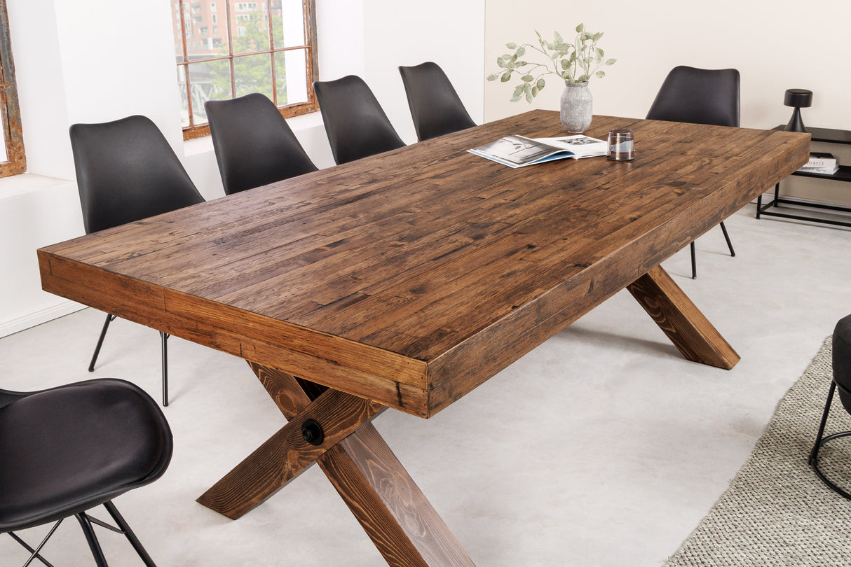 Dining table GOLIATH 210cm pinewood natural black