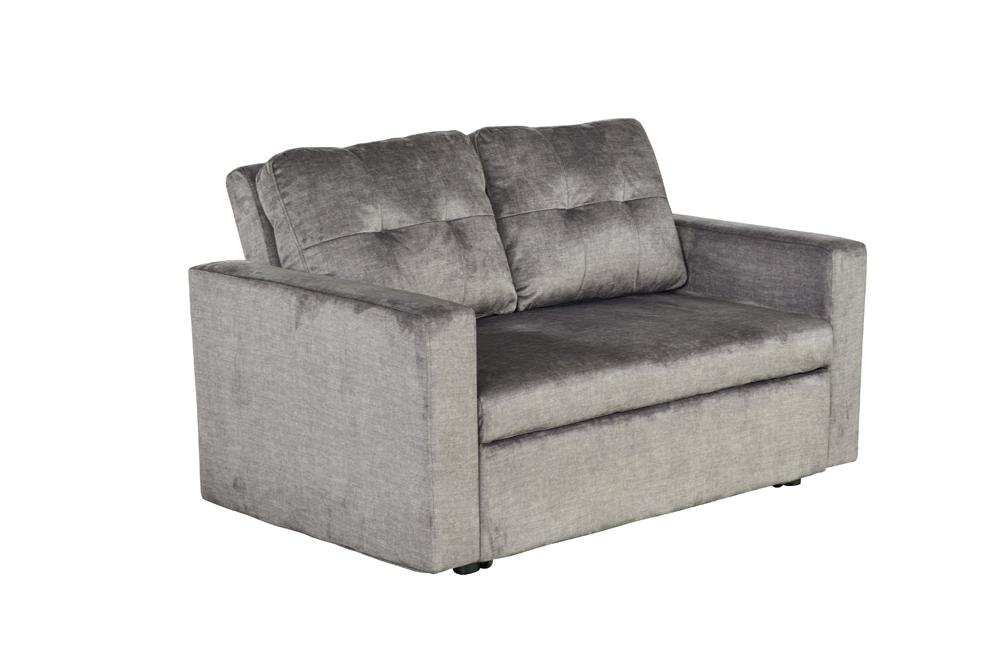 Schlafsofa SMART 140cm 2-Sitzer Samt grau