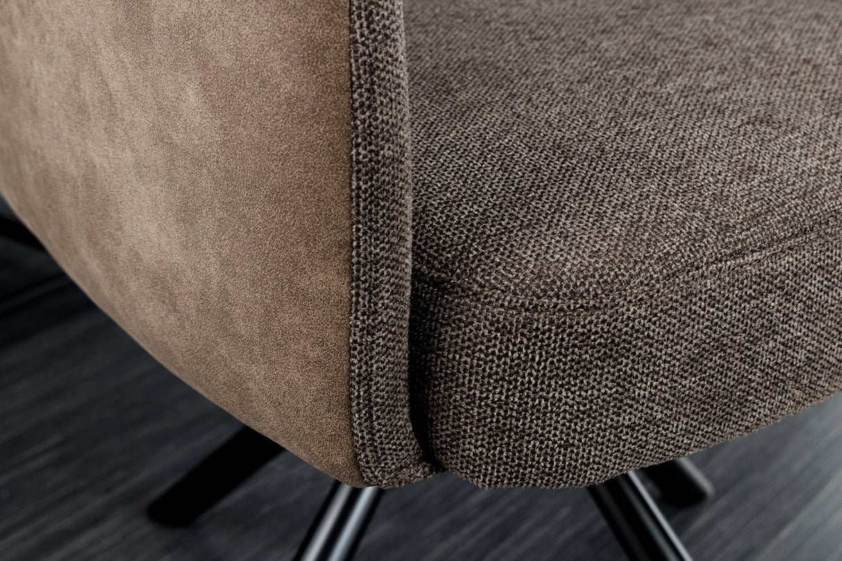 Drehstuhl BIG GEORGE mit Armlehnen Flachgewebe Mikrofaser taupe drehbar