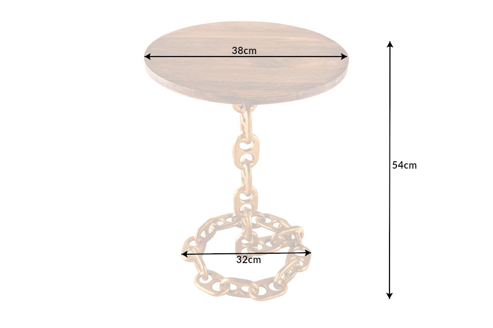 Beistelltisch CHAIN 55cm mit Mangoholzplatte