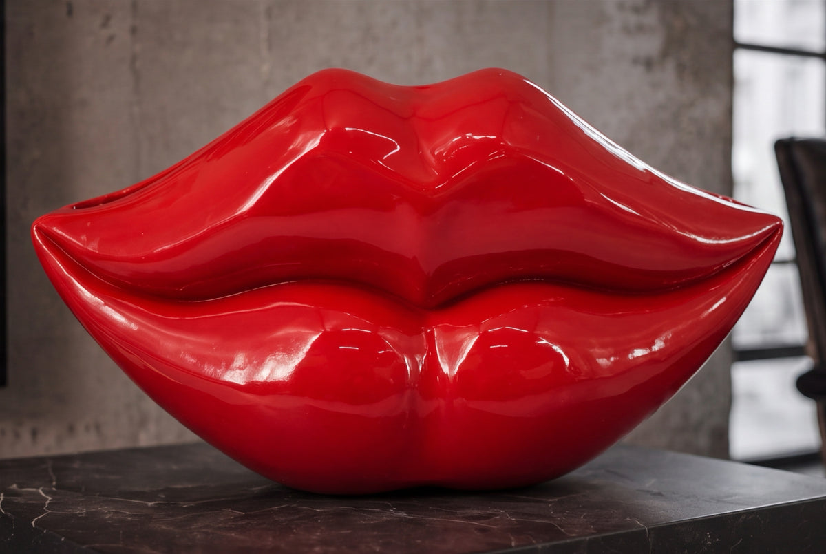 Glamour decoration vase LIP 40cm lips red