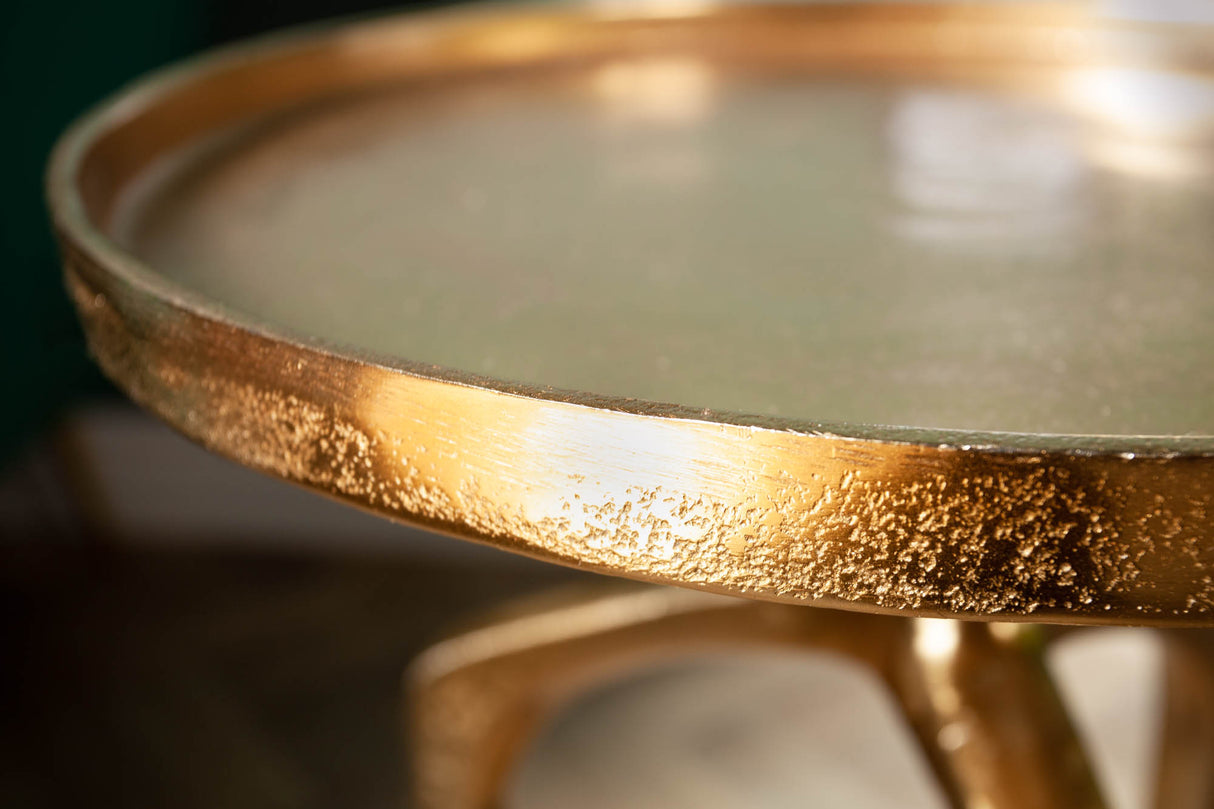 Side table ABSTRACT set of 2 gold