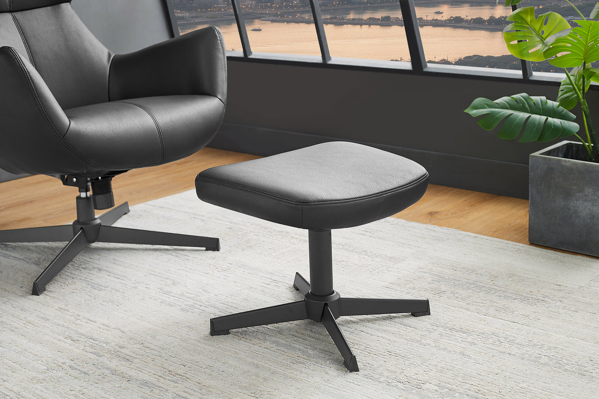 Sessel VOGUE 360° drehbar Kunstleder schwarz mit schwarzem Metallgestell