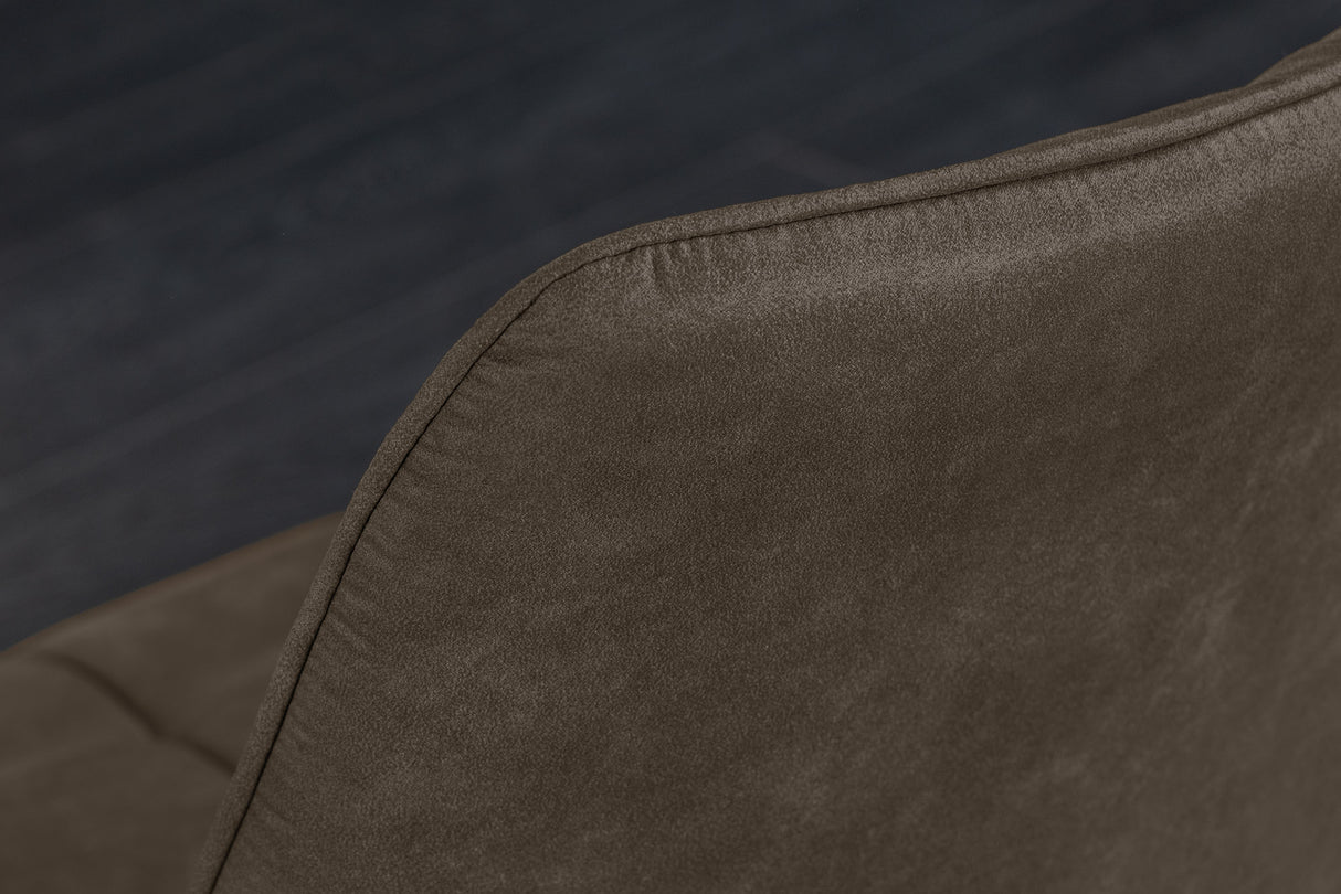 Stuhl ROADSTAR Microfaser taupe mit schwarzen Metallbeinen