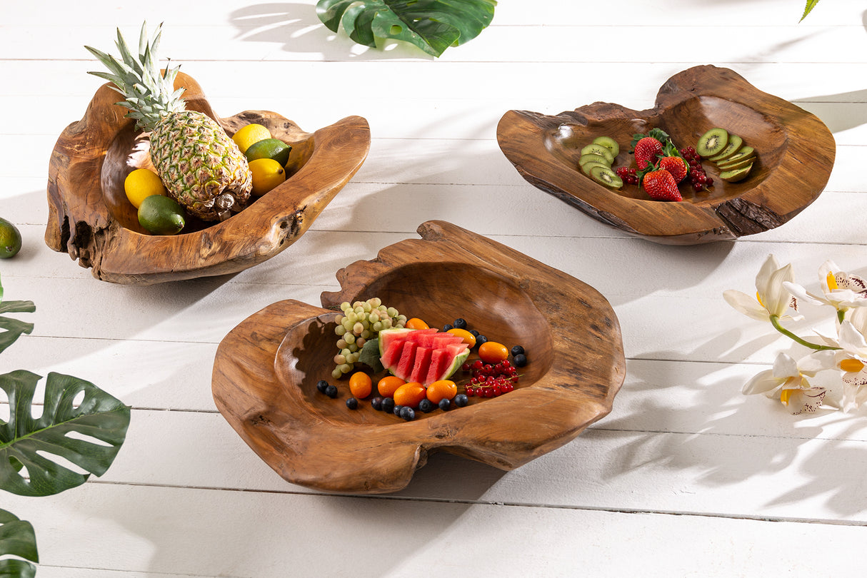 Root wood bowl 50cm teak wood natural