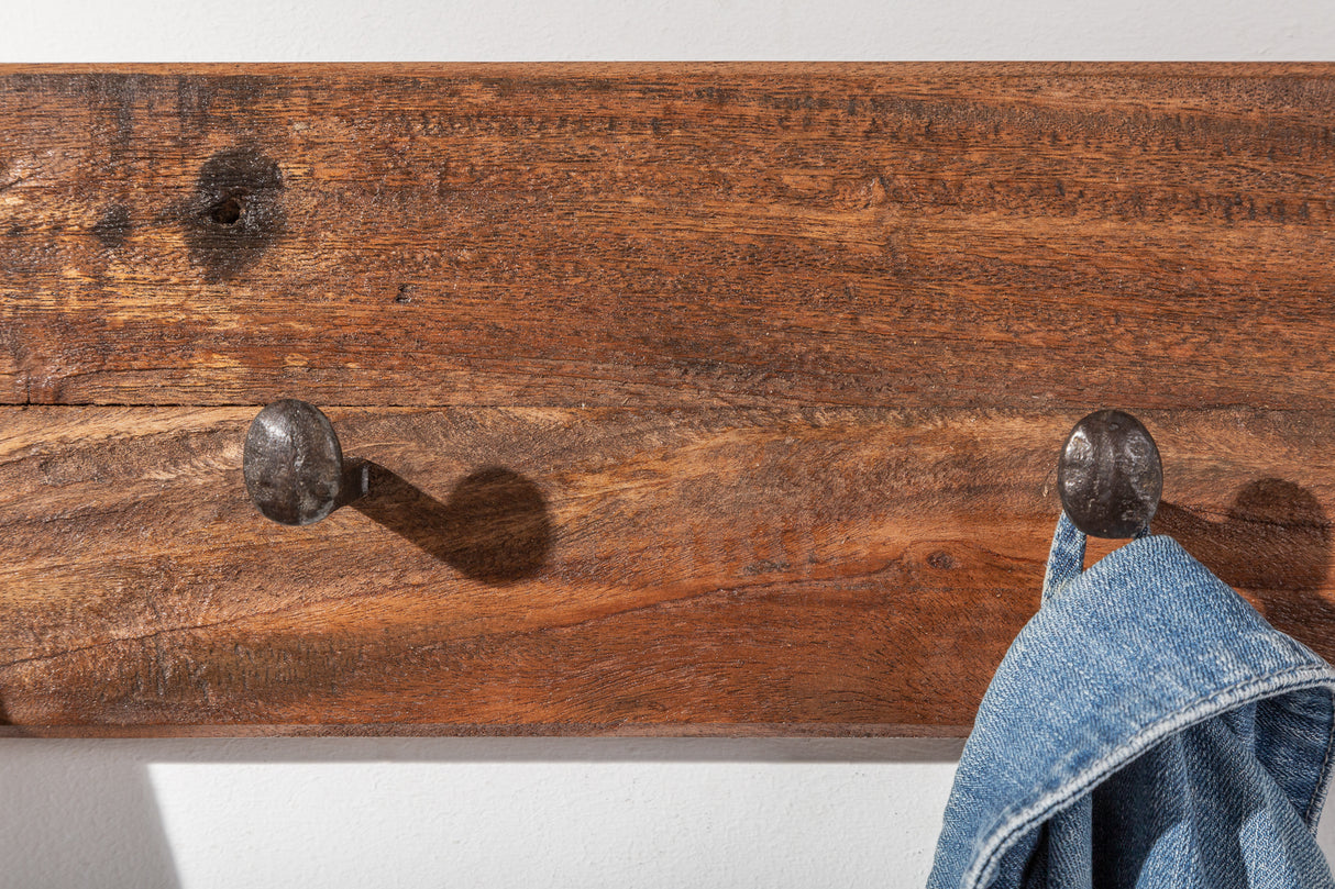 Wall coatrack HEMINGWAY 90cm recycled massive wood