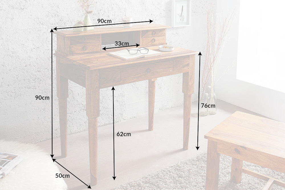 Davenport office desk HEMINGWAY 90cm sheesham