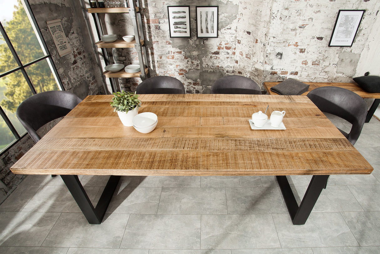 Dining table IRON CRAFT 180cm U-legs mango wood natural