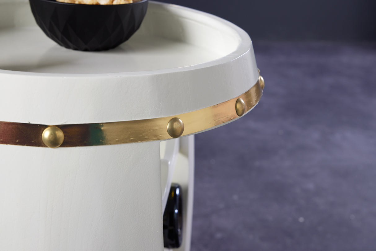 Weinfass BODEGA 65cm für 14 Flaschen Kiefernholz weiß