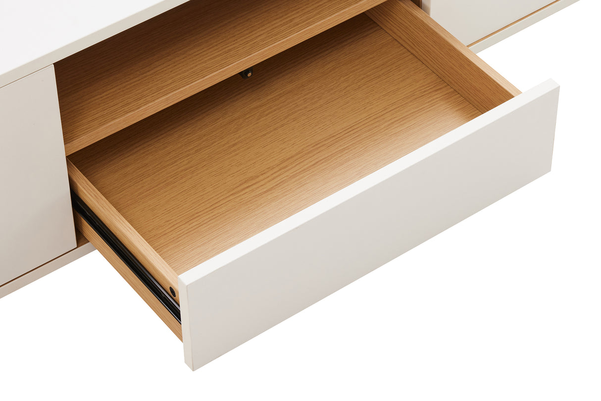 TV-Board LOFT 200cm hanging white natural