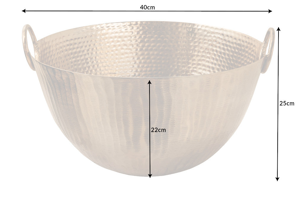 Decoration bowl ORIENT 40cm with hammer stroke effect gold