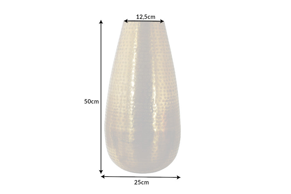 Vase ORIENT 50cm with hammer stroke effect gold