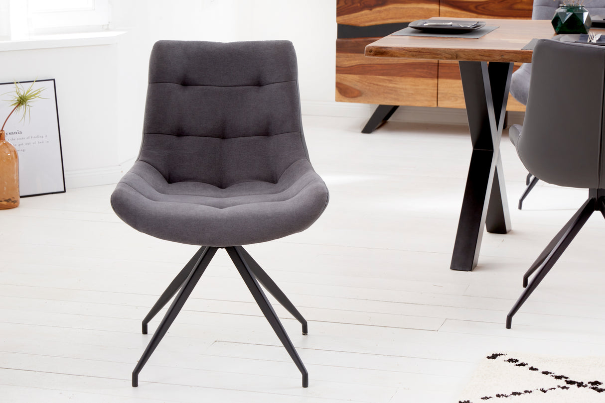 Stuhl DIVANI Retrostil Mikrofaser hellgrau
