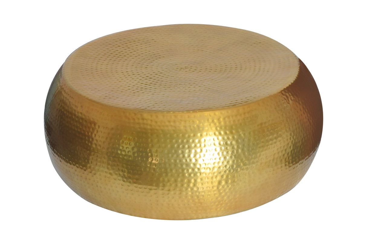 Coffee table ORIENT 80cm round brass hammerstroke effect