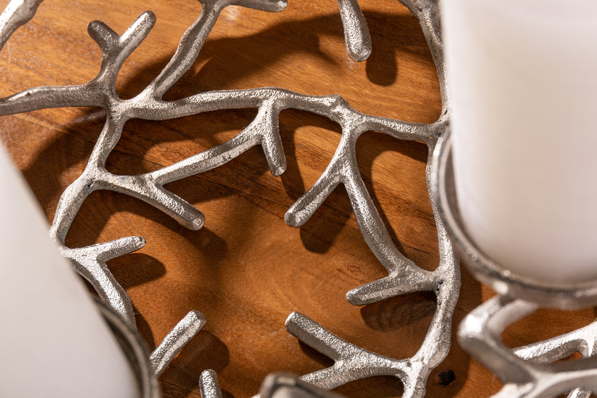 Candleholder ABSTRACT 38cm 4 flames silver