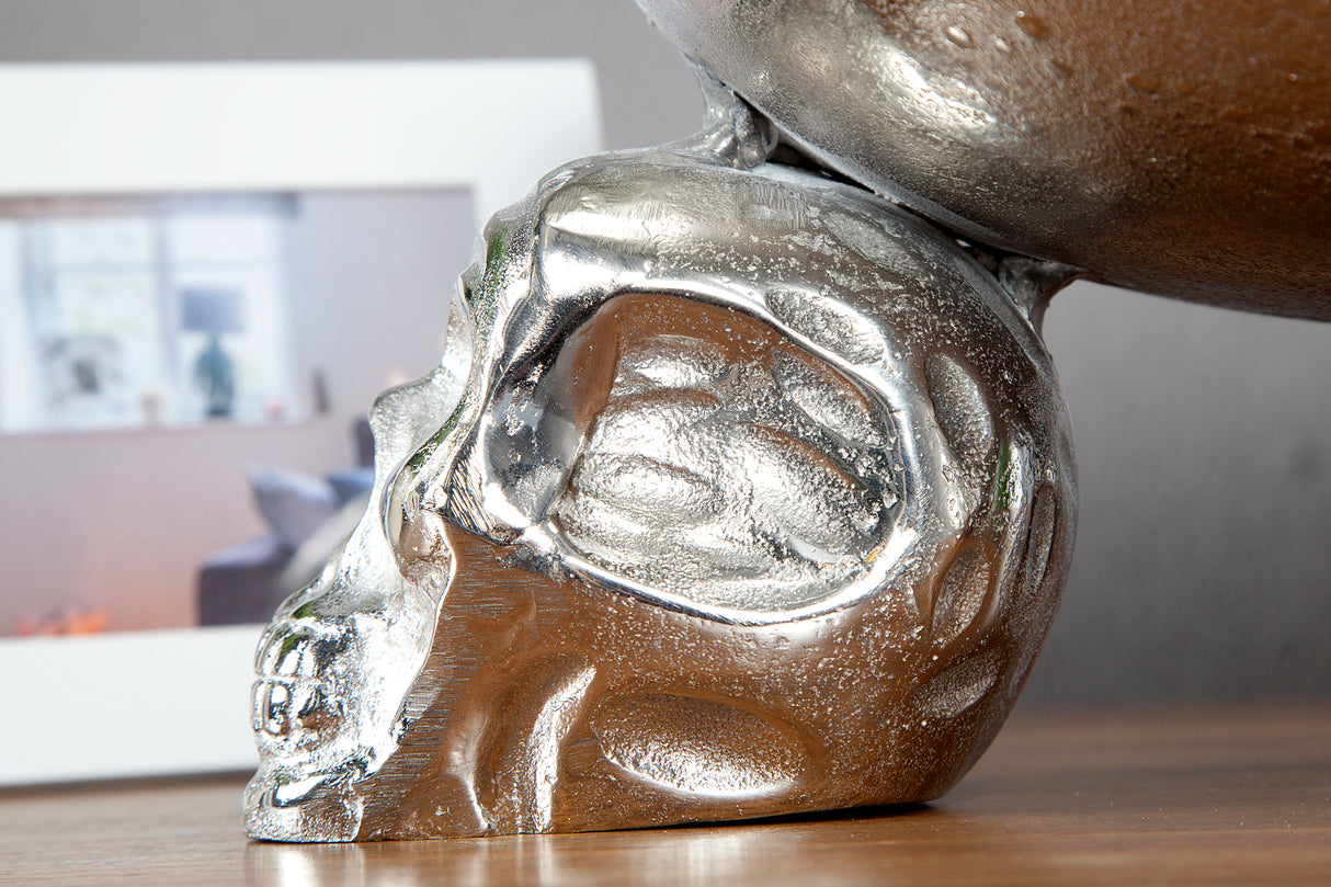 Obstschale SKULL 35cm Aluminium silber