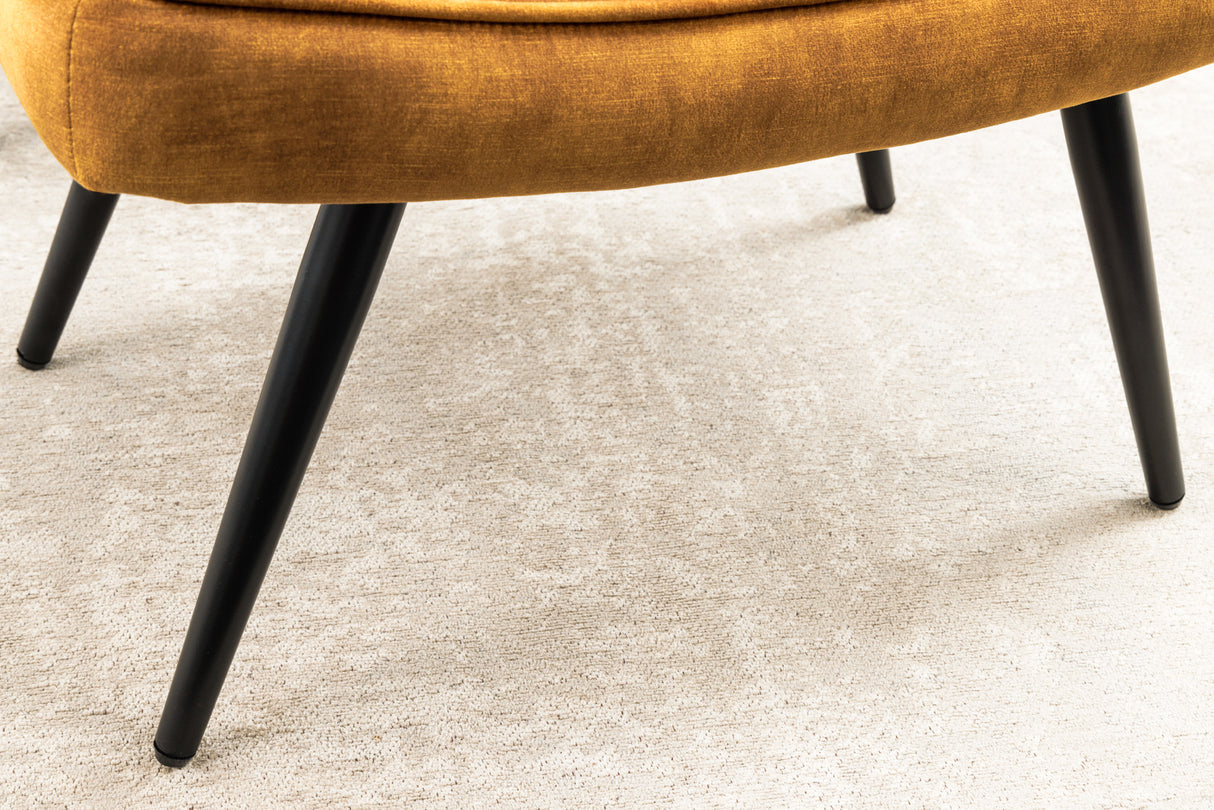 Stool SCANDINAVIA 40cm velvet mustard yellow