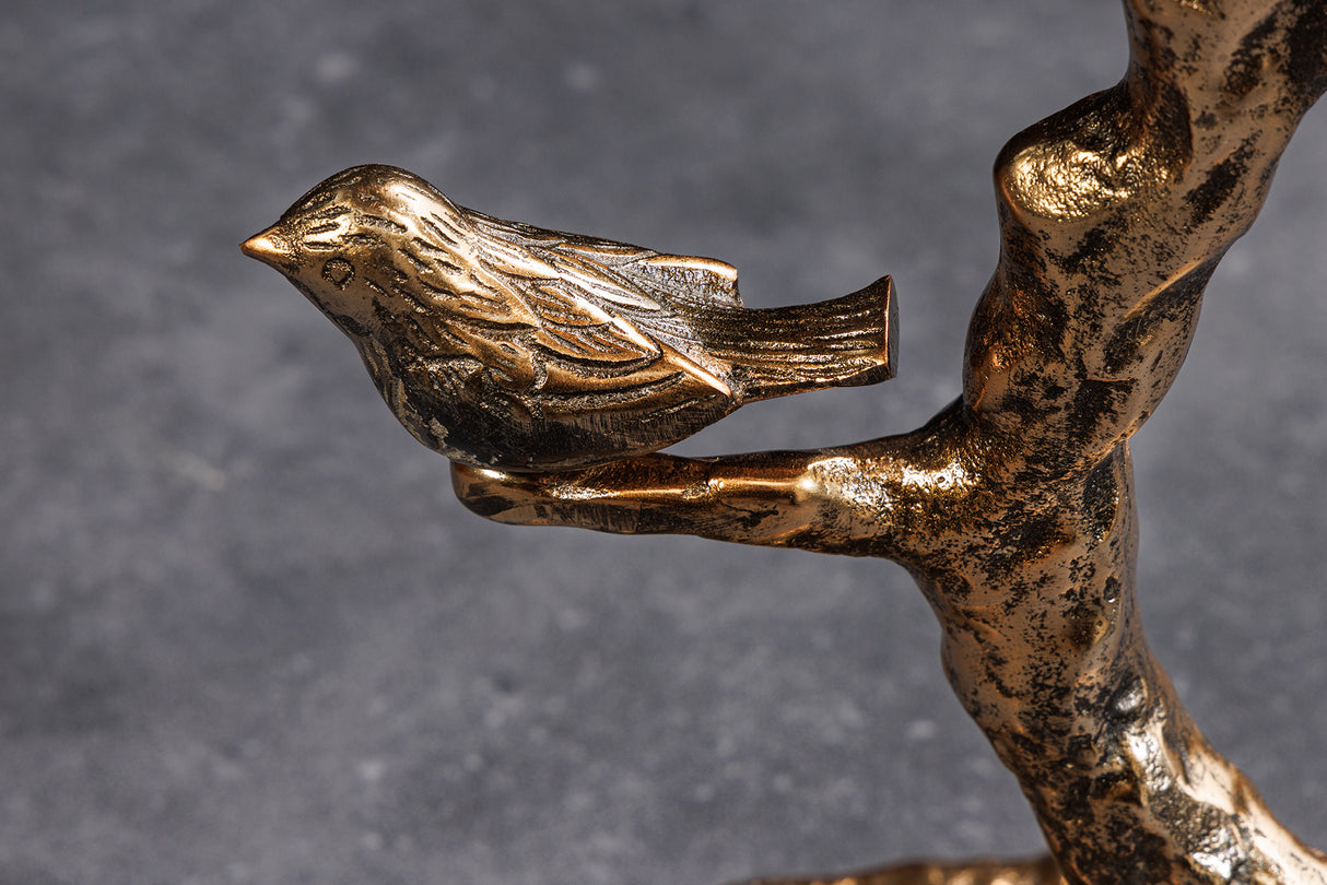 Beistelltisch BIRDS 60cm Blatt Design Antik Messing Outdoor