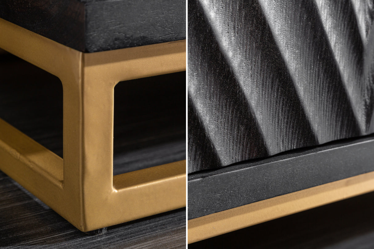 Barschrank SCORPION 140cm 3D Mango schwarz