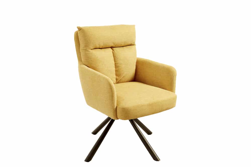 Swivel Chair BIG GEORGE 360 With Armrests Textured Fabric Mustard Yel swivel-chair-big-george-360-with-armrests-textured-fabric-mustard-yel