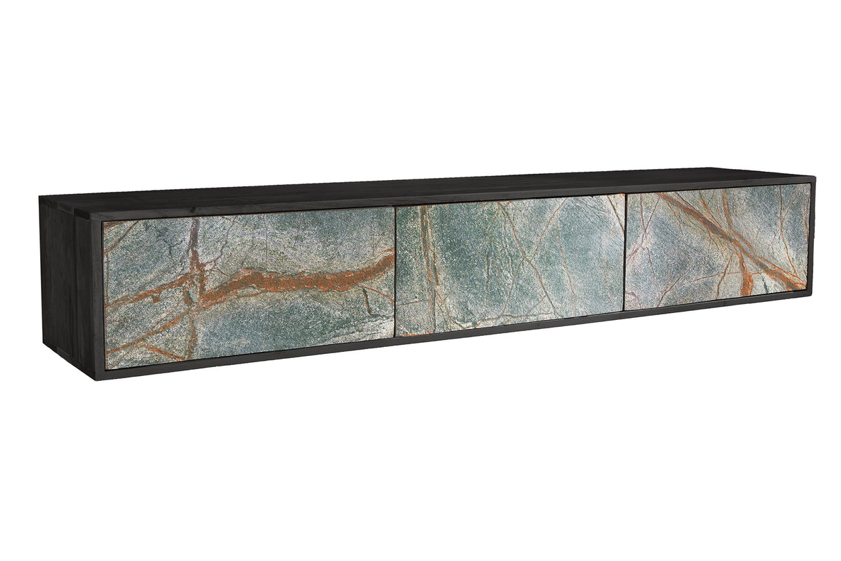 TV-Lowboard MOUNTAIN SOUL 160cm hängend Akazie Natursteinoptik schwarz