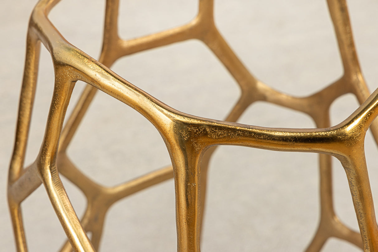 Beistelltisch LIQUID GEOMETRY 50cm gehärtetes Schwarzglas Gold