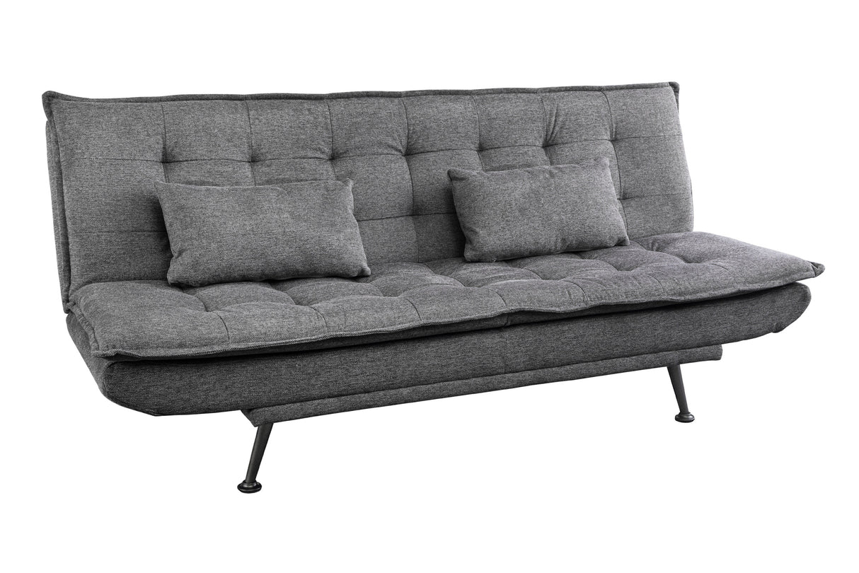 Sofa bed JAZZ 195cm 3-seater textured fabric grey