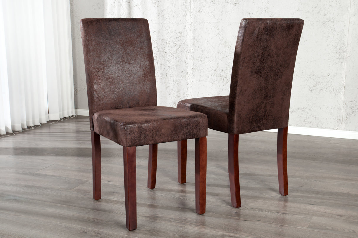 Chair GENUA vintage look coffee microfibre
