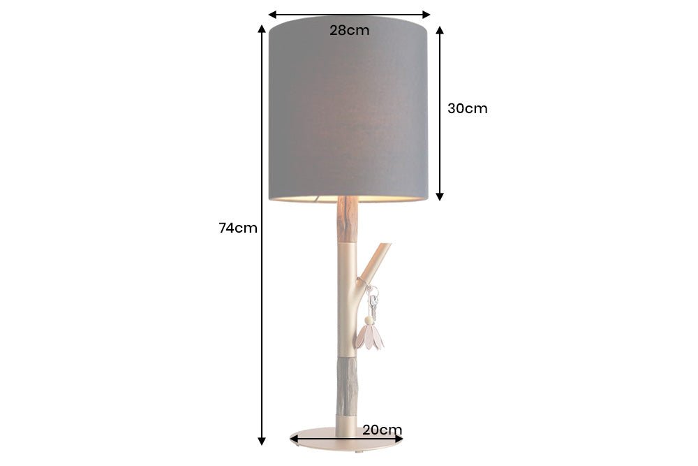 Table lamp JEWELRY 75cm sustained frame natural gold lampshade black