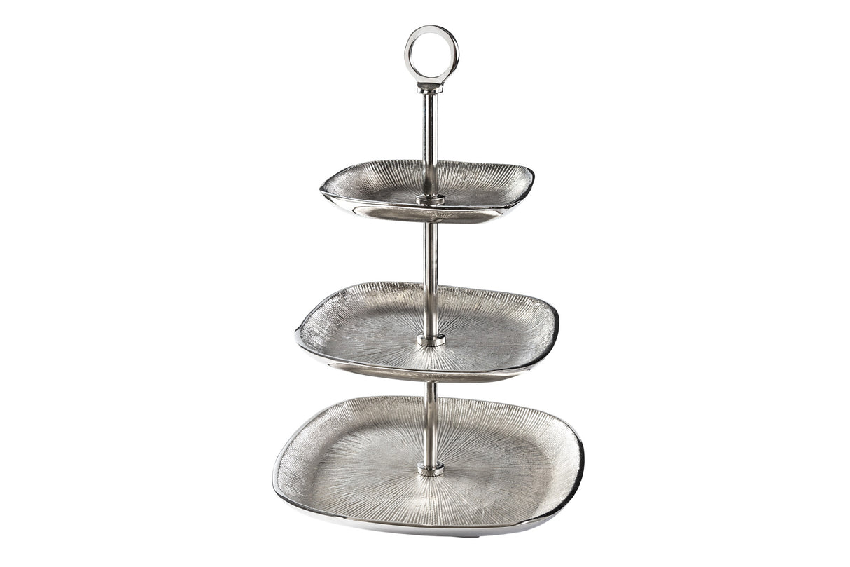 Etagere ORIENT 45cm 3 trays vintage silver