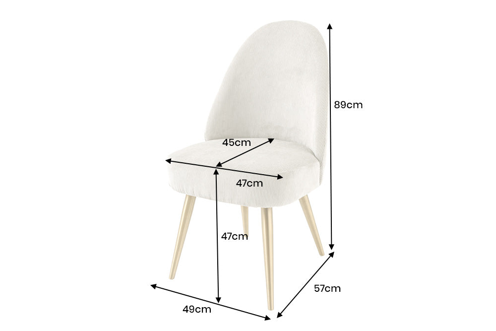 Chair MIA CASA cord beige metal legs champagne gold