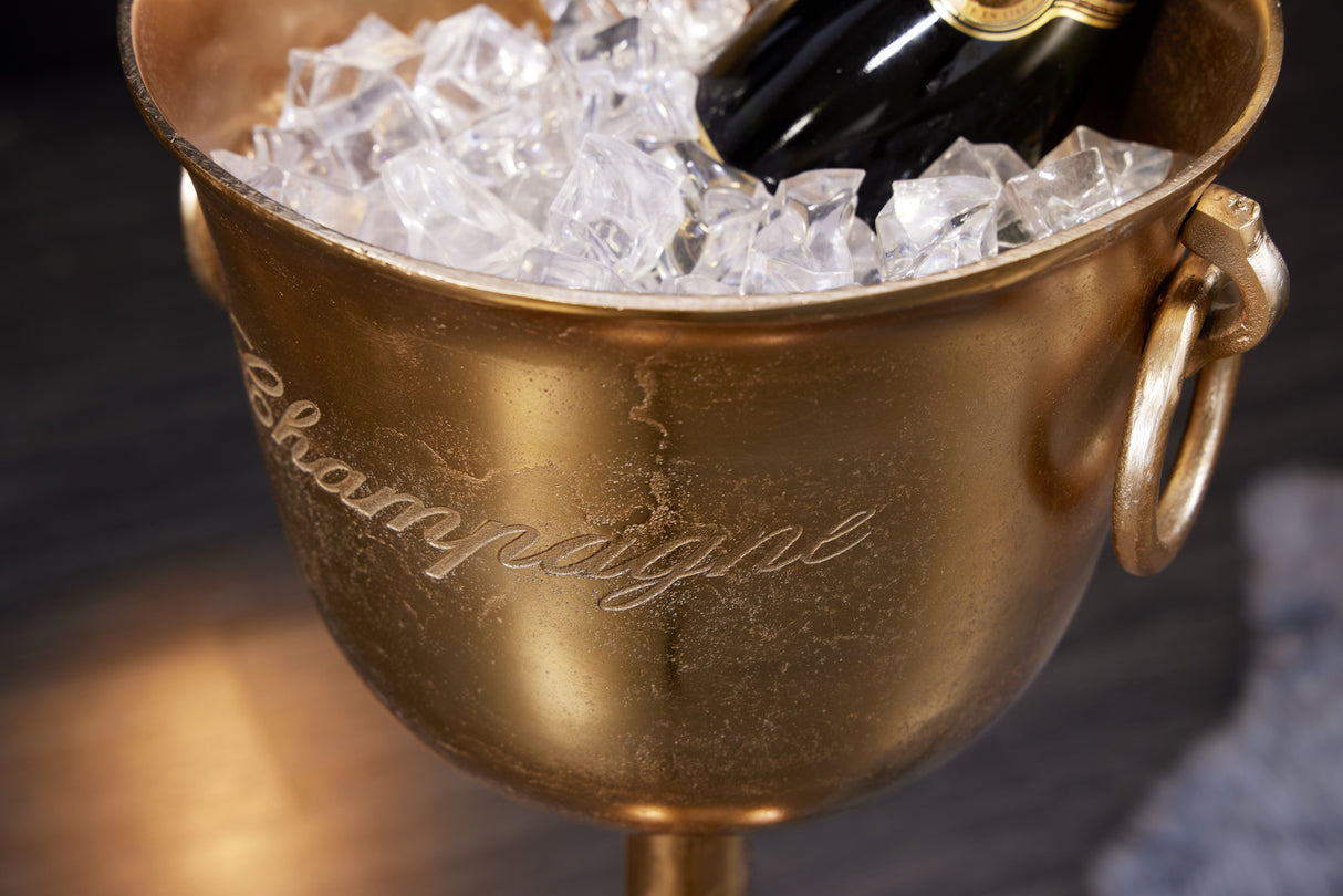 Sektkühler CHAMPAGNE 80cm antik gold