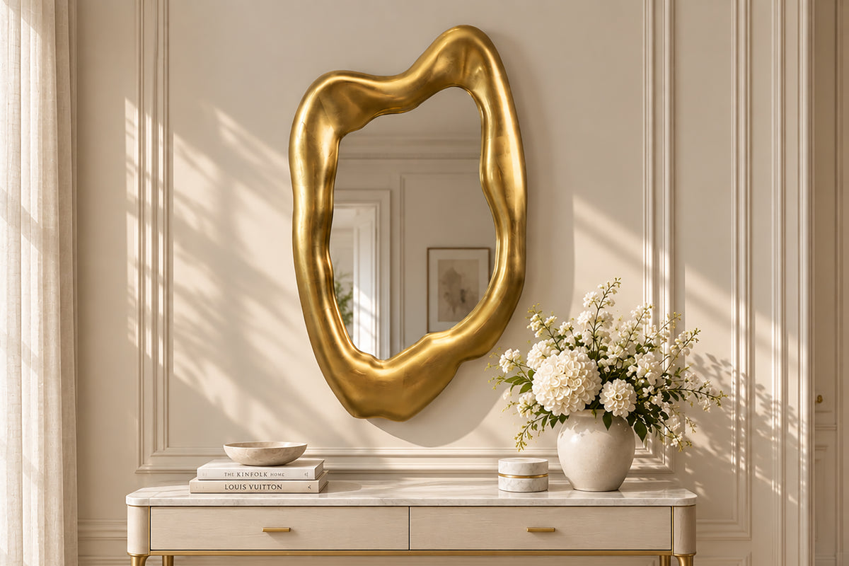 Wandspiegel AURA 90cm gold