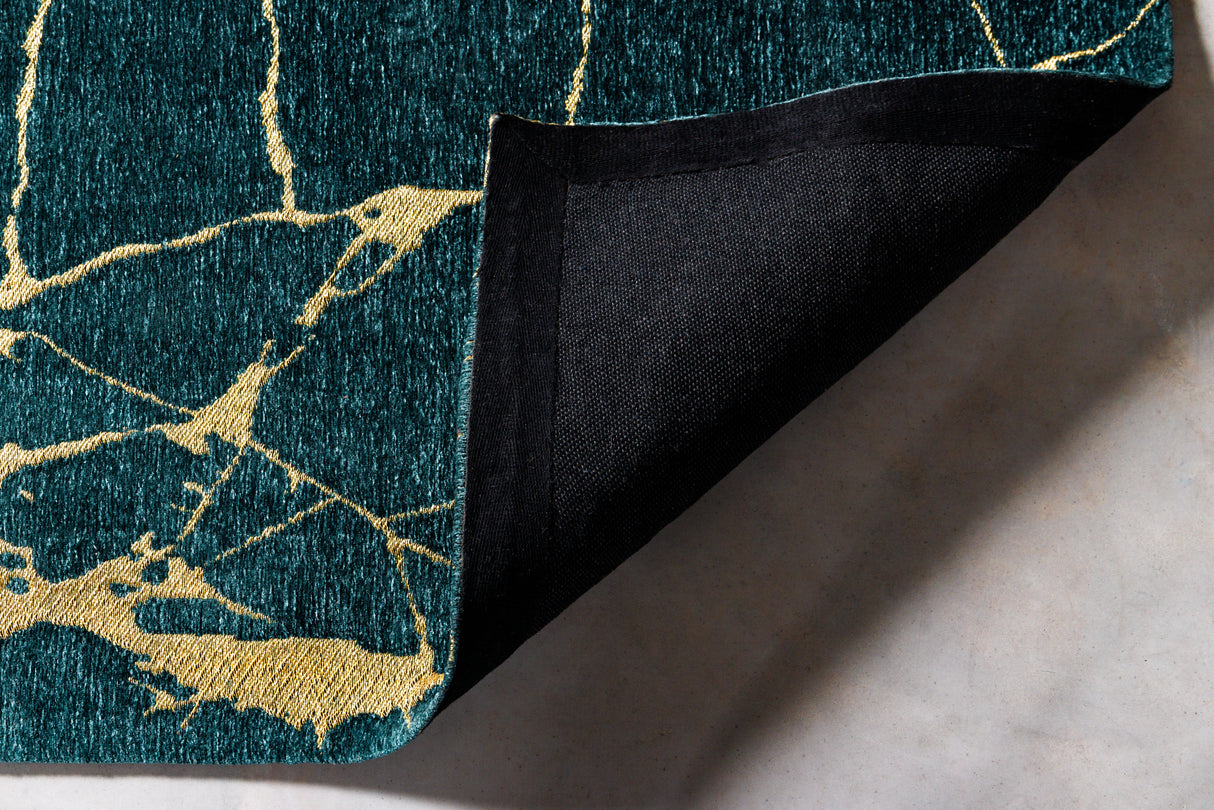 Teppich MARMOR 160x240cm grün blaugrün gold