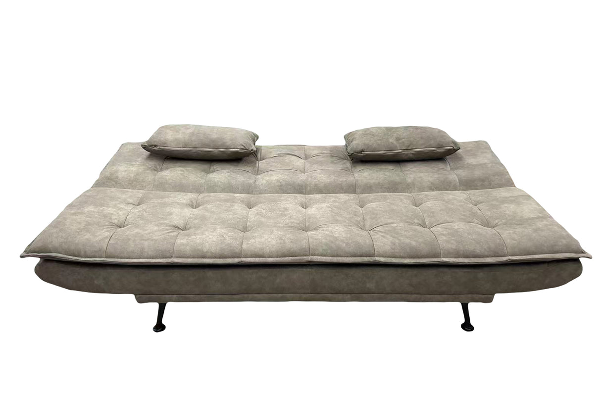 Sofa bed JAZZ 195cm 3-seater microfibre taupe