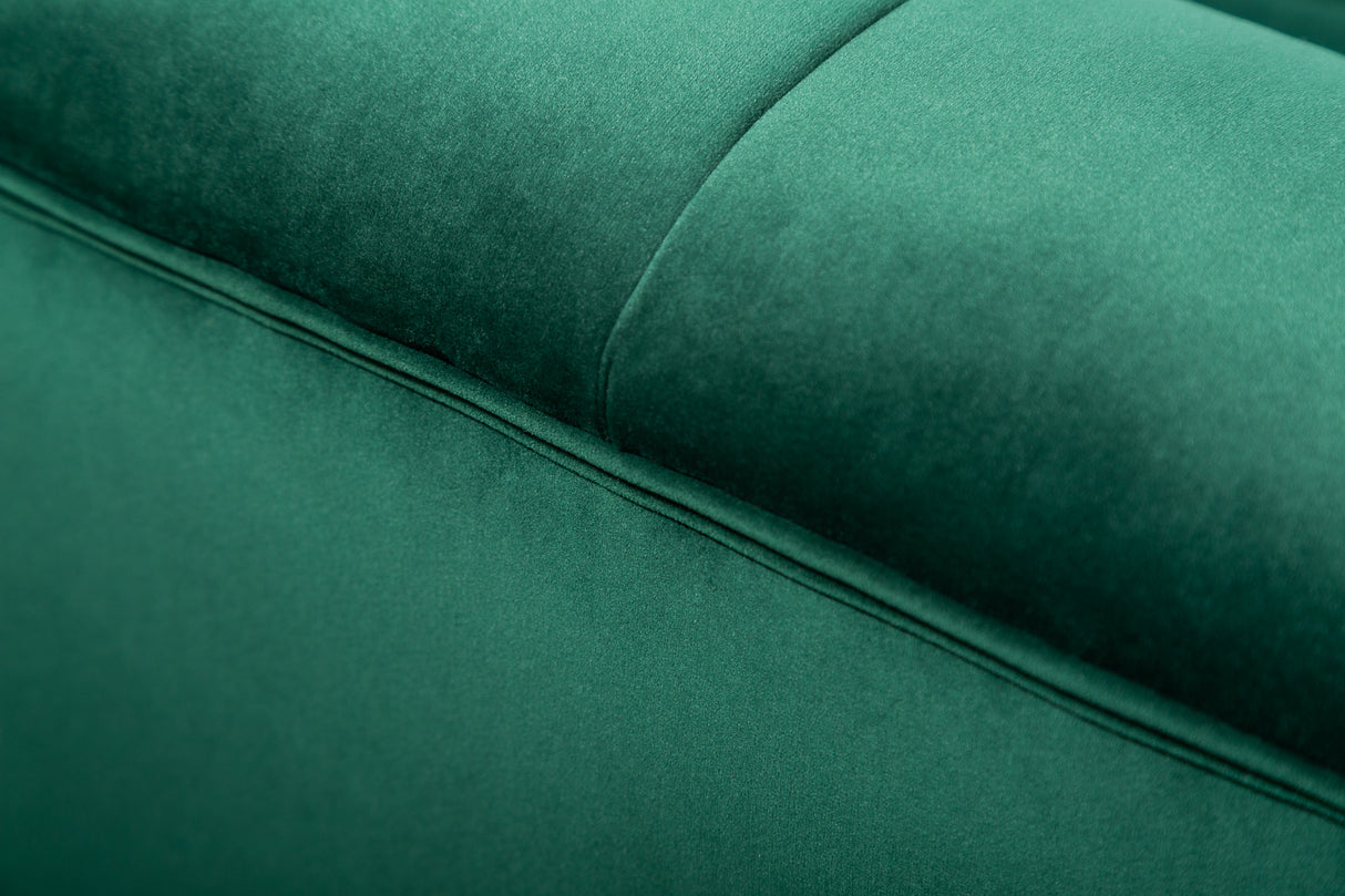 Sofa NOBLESSE 225cm 3-seater velvet emerald green w/ golden feet