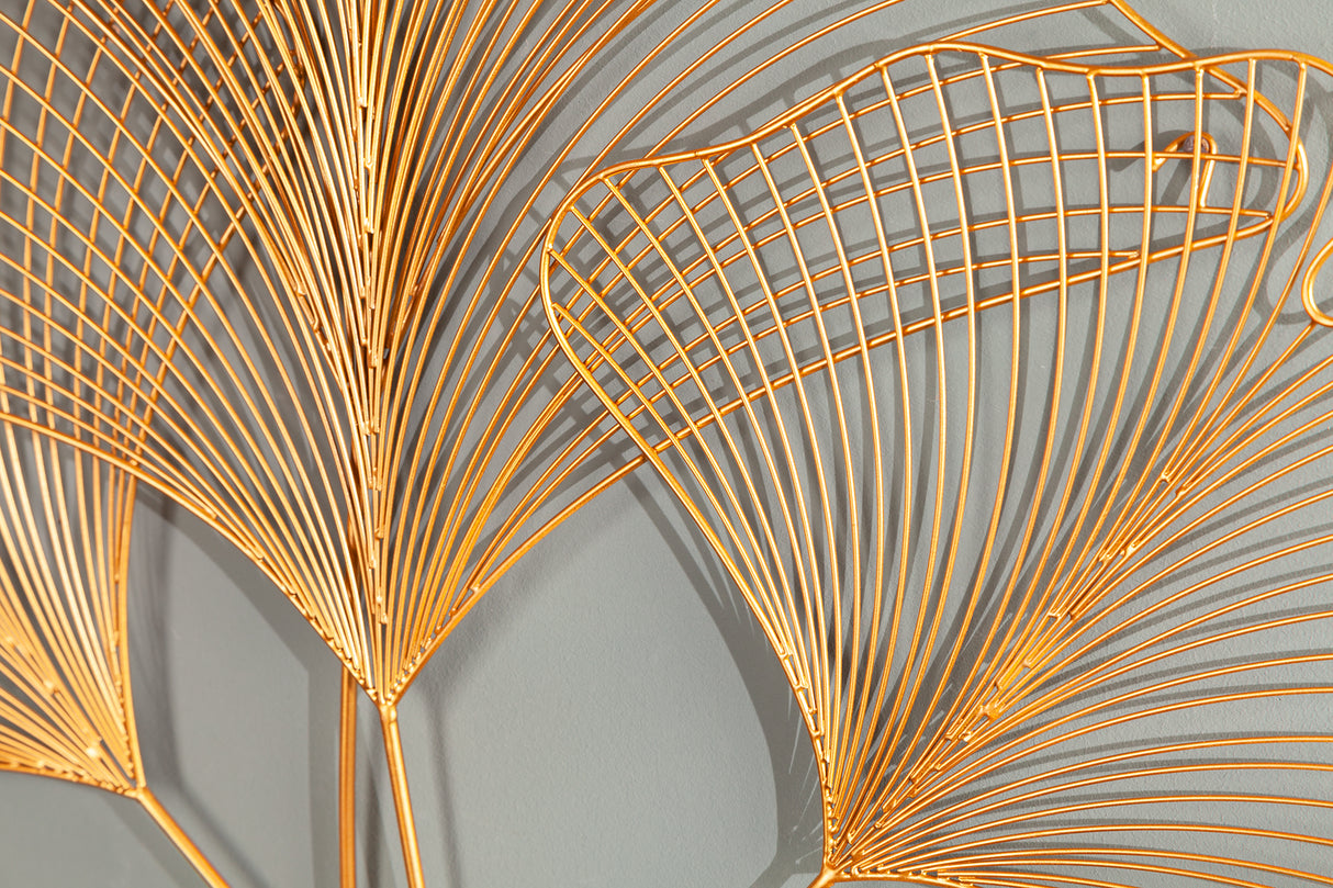 Wanddekoration GINKGO 90cm gold