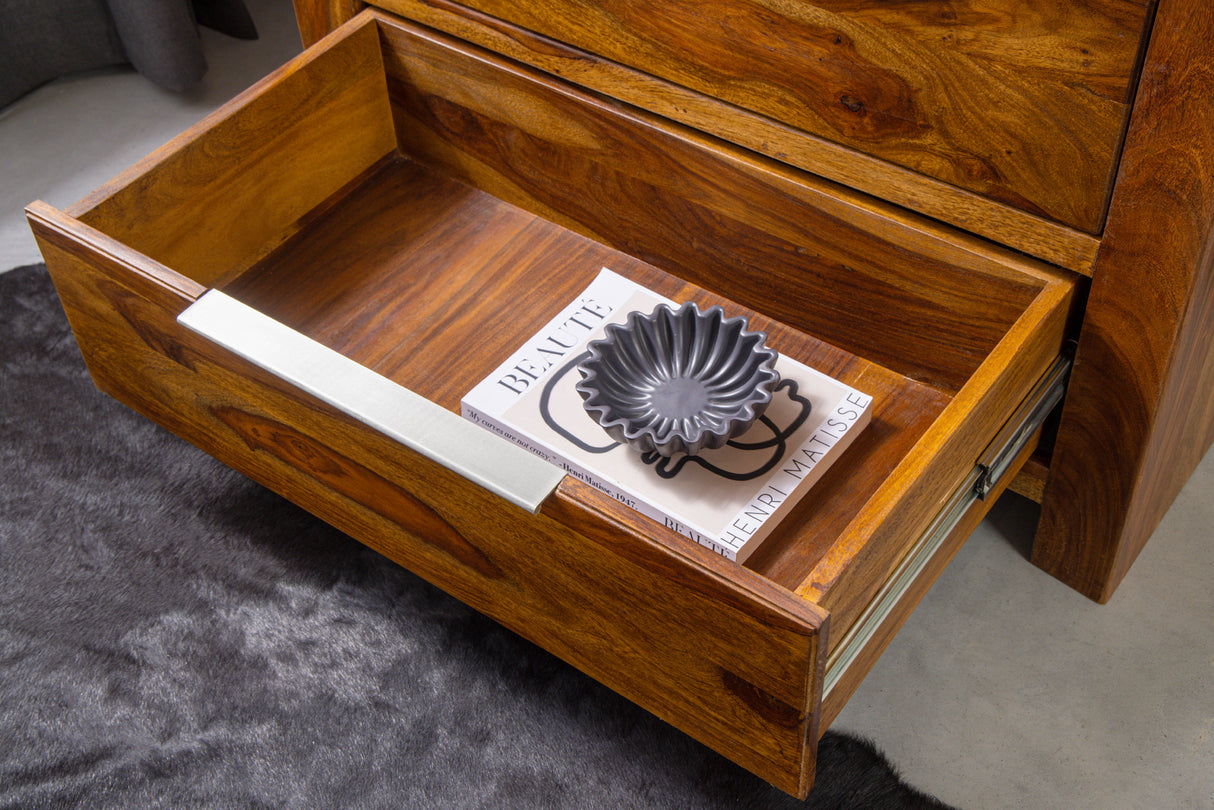 Dresser PURE 100cm sheesham wood brown stone finish