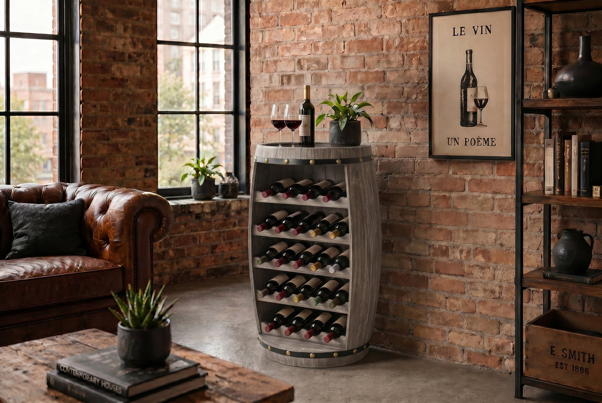 Wine shelf BODEGA 80cm for 23 bottles fir wood natural