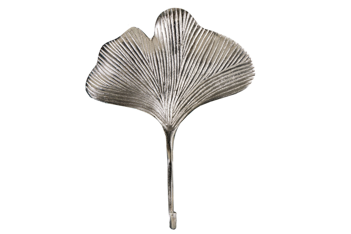 Wall decoration coat hook GINKGO set of 3 silver